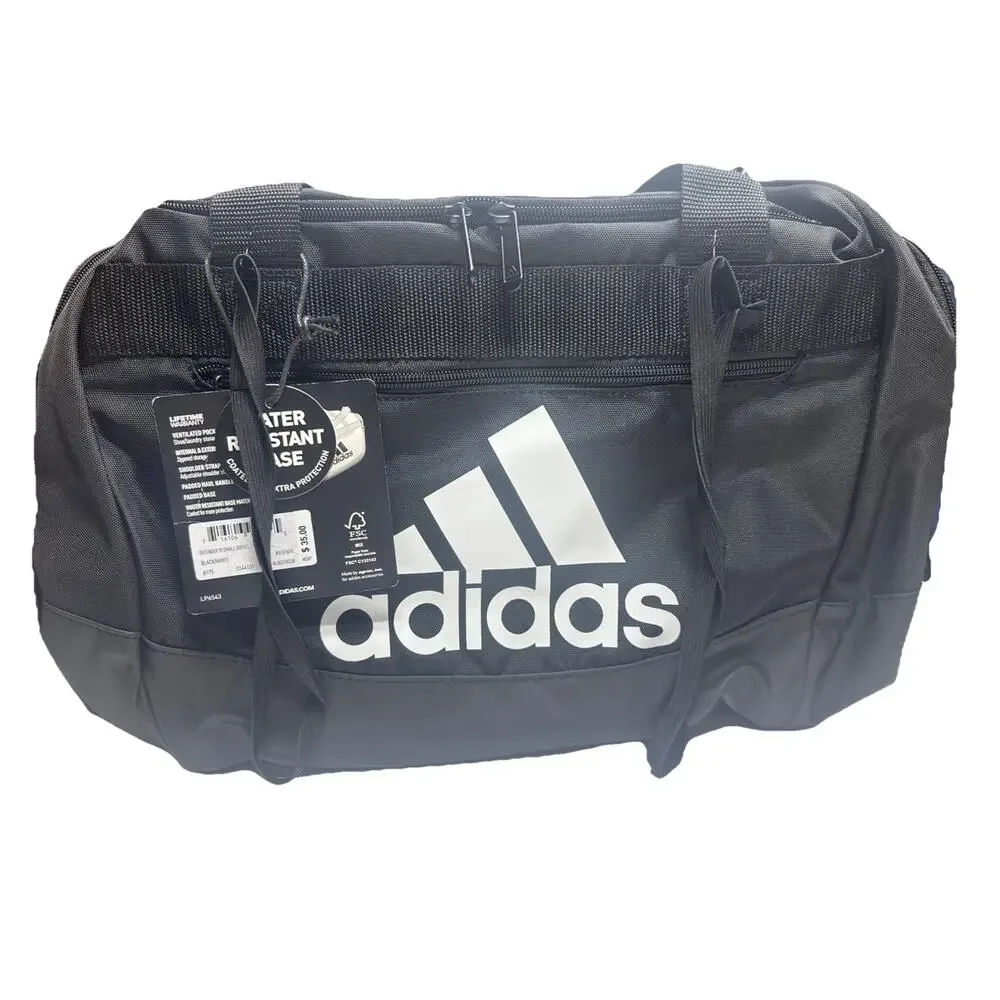 NEW Adidas Defender IV Small Duffel Bag Black Water Resistant Gym Travel